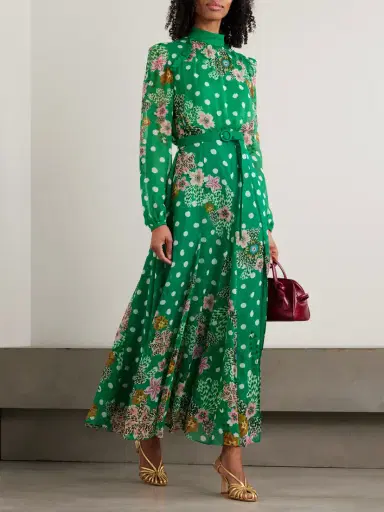 Saloni Jacqui-b Floral-print Crepe De Chine Maxi Dress | Thumbnail 2 Saloni Jacqui-b Floral-print Crepe De Chine Maxi Dress | Thumbnail 2