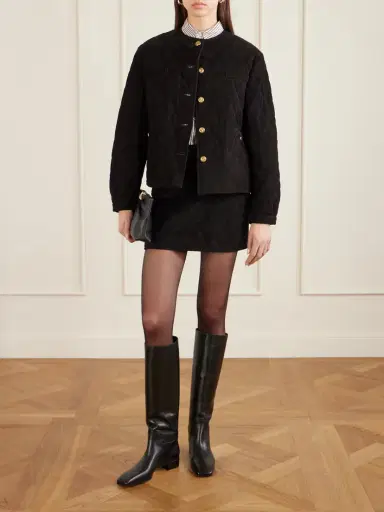 Blazé Milano Viva Coci Quilted Suede Mini Skirt | Thumbnail 2 Blazé Milano Viva Coci Quilted Suede Mini Skirt | Thumbnail 2