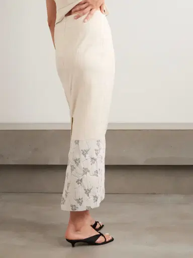 DESTREE Mila Woven And Denim-jacquard Midi Skirt | Thumbnail 3 DESTREE Mila Woven And Denim-jacquard Midi Skirt | Thumbnail 3