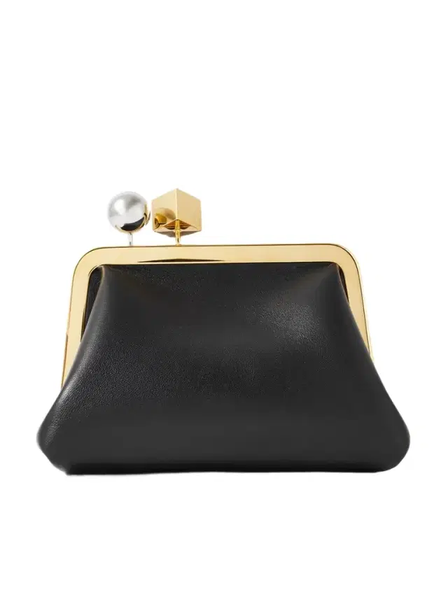 Le Berlingot Embellished Textured-leather Clutch Le Berlingot Embellished Textured-leather Clutch