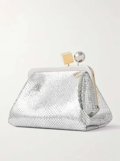Jacquemus Le Berlingot Embellished Metallic Snake-effect Leather Clutch | Thumbnail 3 Jacquemus Le Berlingot Embellished Metallic Snake-effect Leather Clutch | Thumbnail 3