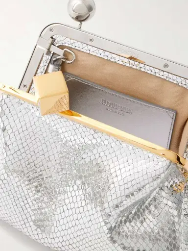 Jacquemus Le Berlingot Embellished Metallic Snake-effect Leather Clutch | Thumbnail 5 Jacquemus Le Berlingot Embellished Metallic Snake-effect Leather Clutch | Thumbnail 5