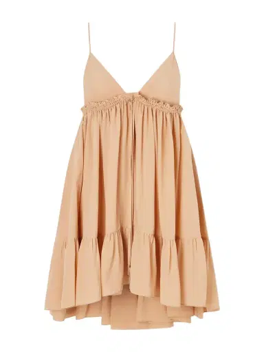 Chloé Tiered Silk-crepe Mini Dress | Thumbnail 1 Chloé Tiered Silk-crepe Mini Dress | Thumbnail 1