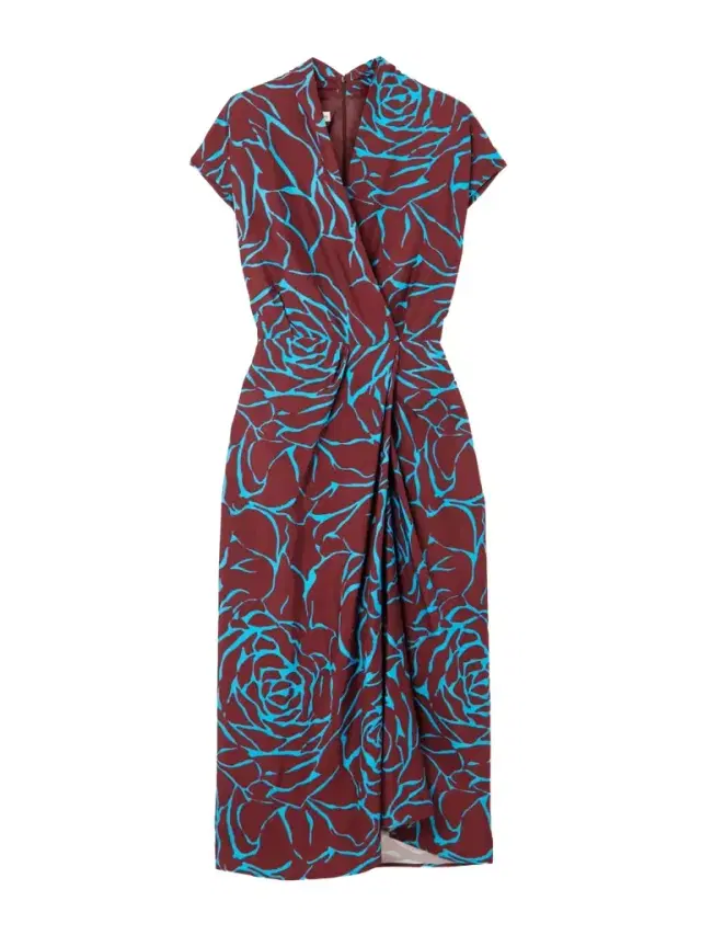Wrap-effect Floral-print Satin Midi Dress Wrap-effect Floral-print Satin Midi Dress