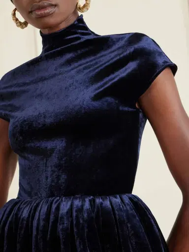 Alaïa Pleated Velvet Turtleneck Mini Dress | Thumbnail 5 Alaïa Pleated Velvet Turtleneck Mini Dress | Thumbnail 5