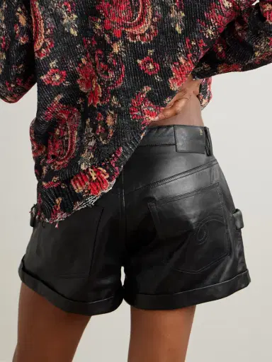 R13 Gathered Leather Shorts | Thumbnail 4 R13 Gathered Leather Shorts | Thumbnail 4