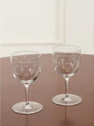 LOBMEYR Rothschild Stars Set Of Two Crystal Wine Glasses | Thumbnail 1 LOBMEYR Rothschild Stars Set Of Two Crystal Wine Glasses | Thumbnail 1