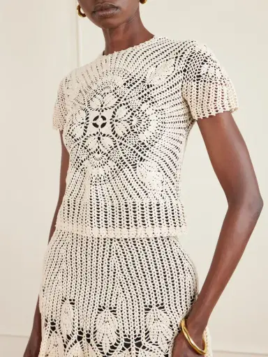 Magda Butrym Layered Jersey And Crocheted Cotton Top | Thumbnail 4 Magda Butrym Layered Jersey And Crocheted Cotton Top | Thumbnail 4