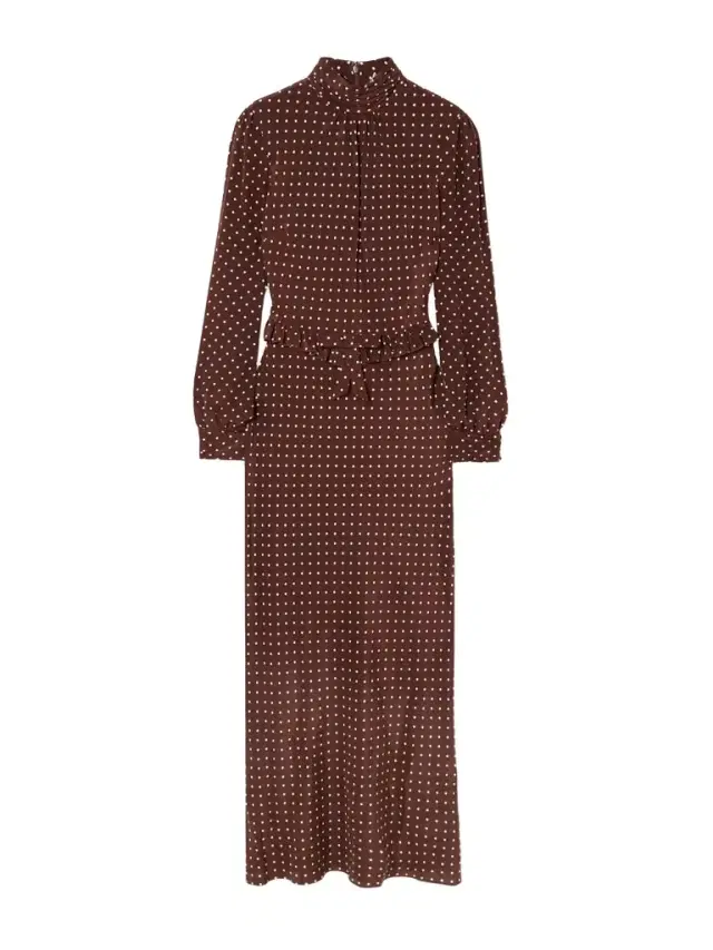 Ruffled Bow-detailed Polka-dot Silk Crepe De Chine Midi Dress Ruffled Bow-detailed Polka-dot Silk Crepe De Chine Midi Dress