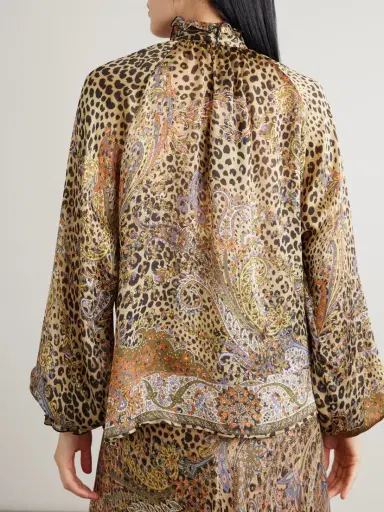 Etro Pussy-bow Gathered Printed Silk-chiffon Blouse | Thumbnail 4 Etro Pussy-bow Gathered Printed Silk-chiffon Blouse | Thumbnail 4