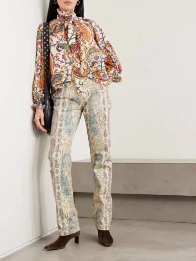 Etro Pussy-bow Paisley-print Cotton And Silk-blend Blouse | Thumbnail 2 Etro Pussy-bow Paisley-print Cotton And Silk-blend Blouse | Thumbnail 2