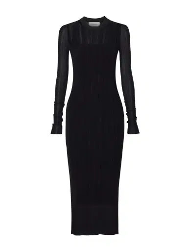 Sportmax Layered Plissé-tulle And Ribbed-knit Midi Dress | Thumbnail 1 Sportmax Layered Plissé-tulle And Ribbed-knit Midi Dress | Thumbnail 1