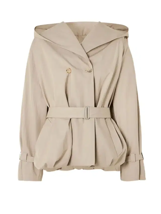 Hooded Belted Cotton-blend Jacket Hooded Belted Cotton-blend Jacket