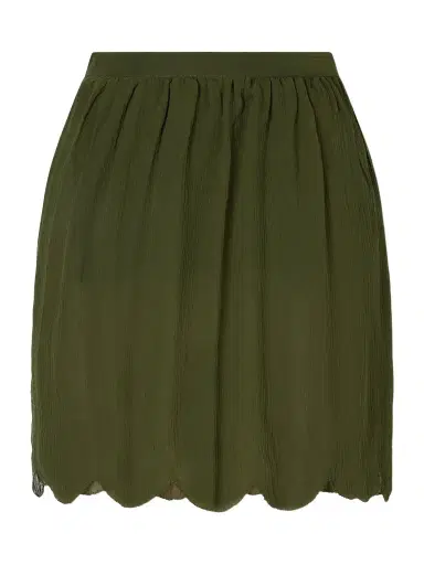 BODE Mab Scalloped Gathered Silk-crepon Mini Skirt | Thumbnail 1 BODE Mab Scalloped Gathered Silk-crepon Mini Skirt | Thumbnail 1