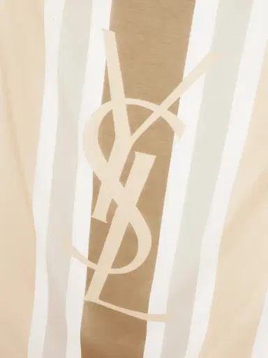 Saint Laurent Cassandre Striped Cotton And Silk-blend Scarf | Thumbnail 3 Saint Laurent Cassandre Striped Cotton And Silk-blend Scarf | Thumbnail 3