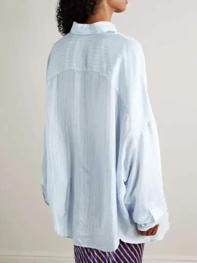 Dries Van Noten Oversized Striped Satin-crepe Shirt | Thumbnail 4 Dries Van Noten Oversized Striped Satin-crepe Shirt | Thumbnail 4