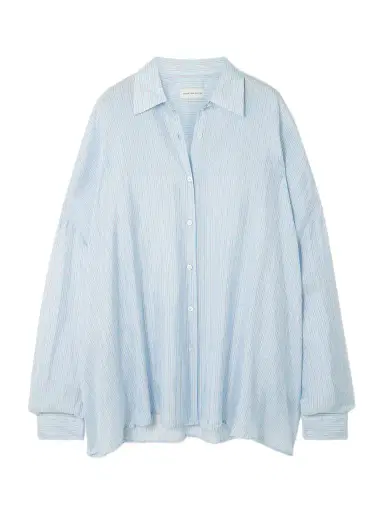 Dries Van Noten Oversized Striped Satin-crepe Shirt | Thumbnail 1 Dries Van Noten Oversized Striped Satin-crepe Shirt | Thumbnail 1