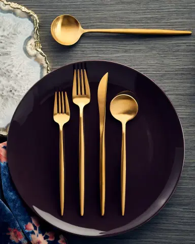 Hampton Forge Zephyr Satin Gold 20-Piece Flatware Set | Thumbnail 1 Hampton Forge Zephyr Satin Gold 20-Piece Flatware Set | Thumbnail 1