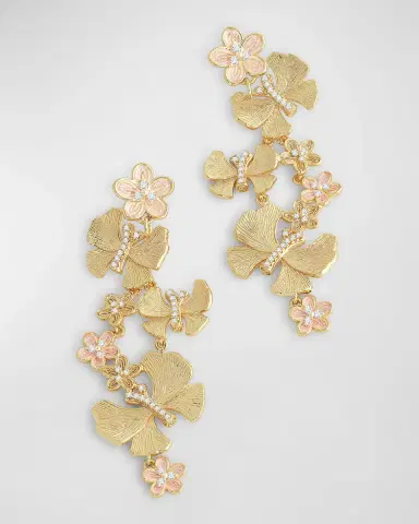 Anabel Aram Jewelry Butterfly with Flowers Dangle Earrings | Thumbnail 3 Anabel Aram Jewelry Butterfly with Flowers Dangle Earrings | Thumbnail 3