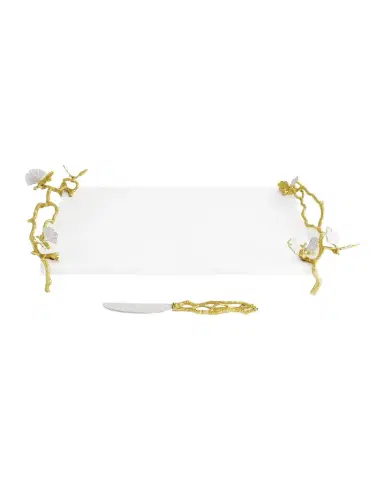 Michael Aram Butterfly Ginkgo White & Gold Cheeseboard With Spreader | Thumbnail 1 Michael Aram Butterfly Ginkgo White & Gold Cheeseboard With Spreader | Thumbnail 1