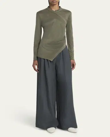 Giorgio Armani Asymmetric Jersey Long-Sleeve Top | Thumbnail 2 Giorgio Armani Asymmetric Jersey Long-Sleeve Top | Thumbnail 2