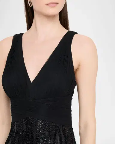 Aidan Mattox Sleeveless Sequin-Embroidered Midi Dress | Thumbnail 4 Aidan Mattox Sleeveless Sequin-Embroidered Midi Dress | Thumbnail 4