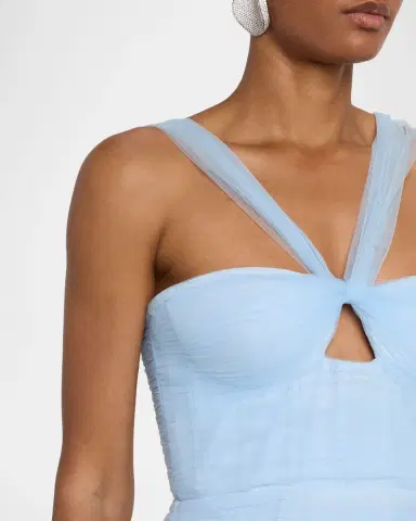 BCBGMAXAZRIA Cutout Pleated Tulle Mini Dress | Thumbnail 4 BCBGMAXAZRIA Cutout Pleated Tulle Mini Dress | Thumbnail 4