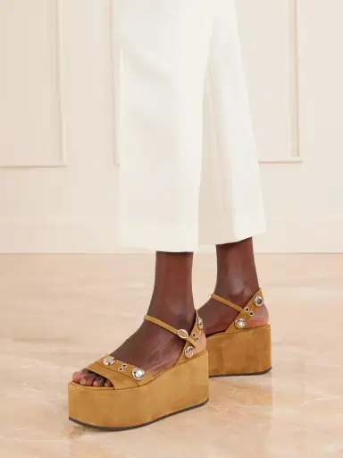 Valentino Garavani Nellcôte Embellished Suede Platform Sandals | Thumbnail 2 Valentino Garavani Nellcôte Embellished Suede Platform Sandals | Thumbnail 2