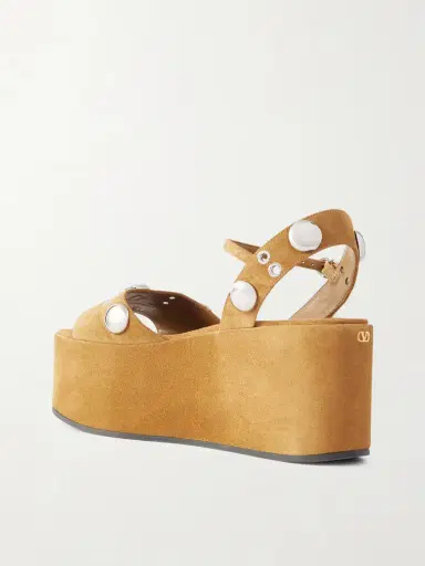 Valentino Garavani Nellcôte Embellished Suede Platform Sandals | Thumbnail 3 Valentino Garavani Nellcôte Embellished Suede Platform Sandals | Thumbnail 3