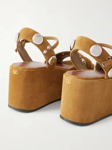 Valentino Garavani Nellcôte Embellished Suede Platform Sandals | Thumbnail 5 Valentino Garavani Nellcôte Embellished Suede Platform Sandals | Thumbnail 5