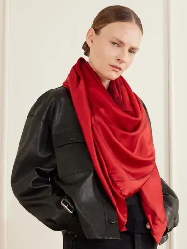 Saint Laurent Cassandre Printed Silk-satin Scarf | Thumbnail 2 Saint Laurent Cassandre Printed Silk-satin Scarf | Thumbnail 2