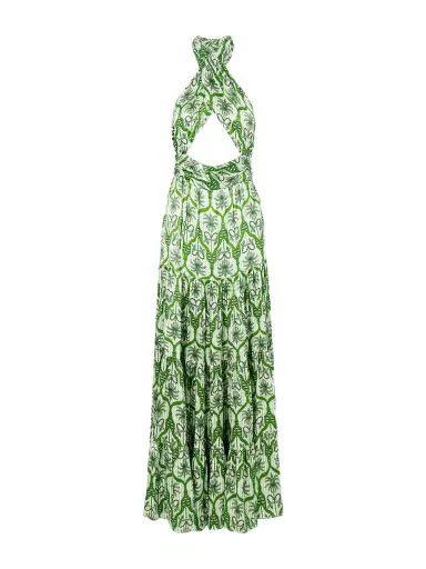 Cristiano Marcheli Nina Cutout Printed Silk-blend Satin Maxi Dress | Thumbnail 1 Cristiano Marcheli Nina Cutout Printed Silk-blend Satin Maxi Dress | Thumbnail 1