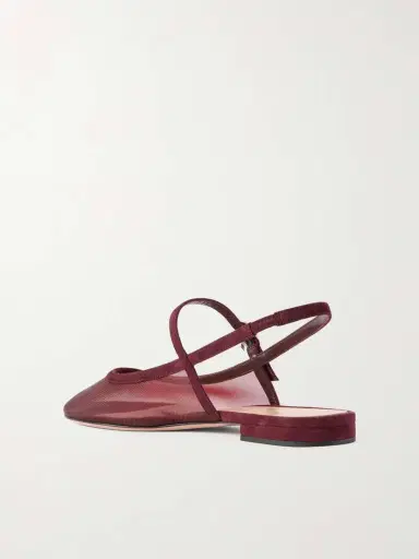 Gianvito Rossi Suede-trimmed Mesh Slingback Flats | Thumbnail 3 Gianvito Rossi Suede-trimmed Mesh Slingback Flats | Thumbnail 3