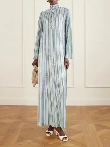 Missoni Sequin-embellished Striped Metallic Crochet-knit Turtleneck Maxi Dress | Thumbnail 2 Missoni Sequin-embellished Striped Metallic Crochet-knit Turtleneck Maxi Dress | Thumbnail 2