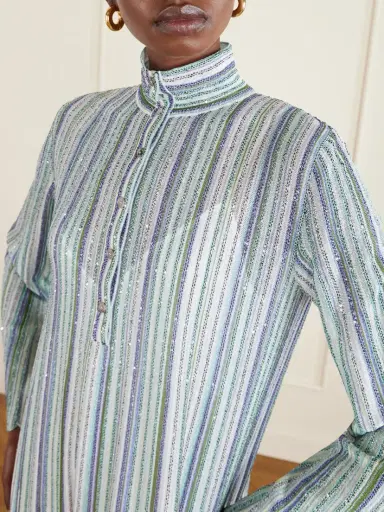 Missoni Sequin-embellished Striped Metallic Crochet-knit Turtleneck Maxi Dress | Thumbnail 4 Missoni Sequin-embellished Striped Metallic Crochet-knit Turtleneck Maxi Dress | Thumbnail 4