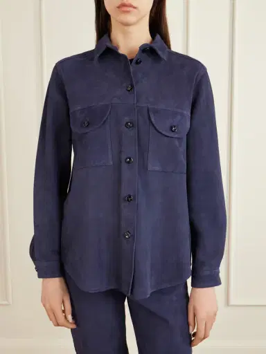 Blazé Milano Berber Paneled Suede Shirt | Thumbnail 3 Blazé Milano Berber Paneled Suede Shirt | Thumbnail 3