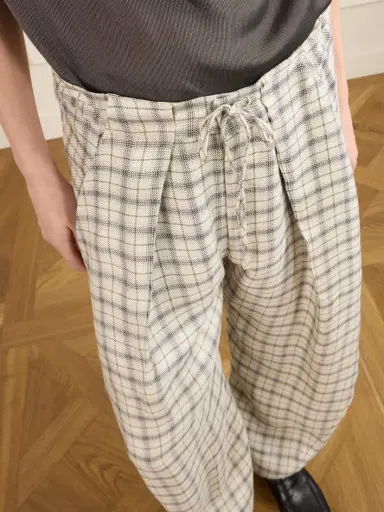 Kallmeyer Clemence Pleated Checked Linen-blend Pants | Thumbnail 5 Kallmeyer Clemence Pleated Checked Linen-blend Pants | Thumbnail 5