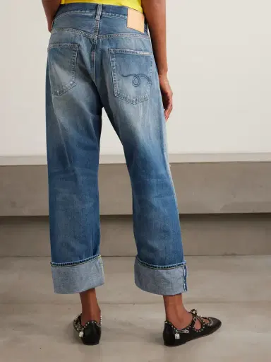 R13 Cuffed X-boyfriend Distressed Mid-rise Wide-leg Jeans | Thumbnail 4 R13 Cuffed X-boyfriend Distressed Mid-rise Wide-leg Jeans | Thumbnail 4