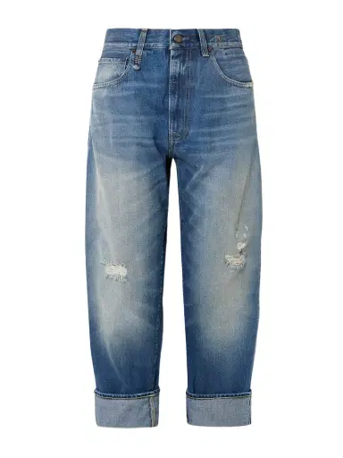 R13 Cuffed X-boyfriend Distressed Mid-rise Wide-leg Jeans | Thumbnail 1 R13 Cuffed X-boyfriend Distressed Mid-rise Wide-leg Jeans | Thumbnail 1