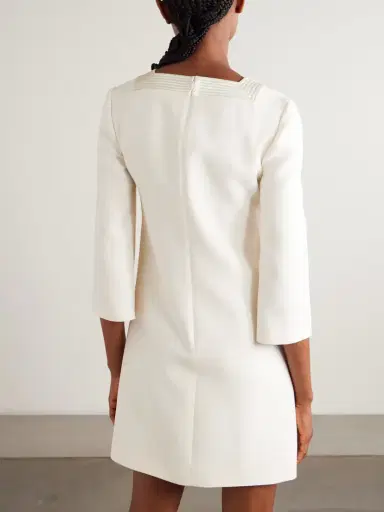 Valentino Garavani Embellished Silk Satin-trimmed Wool And Silk-blend Crepe Mini Dress | Thumbnail 3 Valentino Garavani Embellished Silk Satin-trimmed Wool And Silk-blend Crepe Mini Dress | Thumbnail 3
