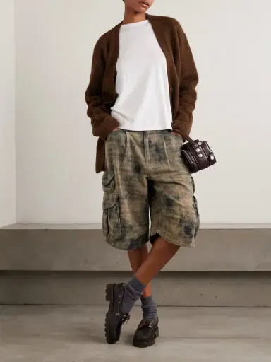 R13 Checked Distressed Cotton-flannel Cargo Shorts | Thumbnail 2 R13 Checked Distressed Cotton-flannel Cargo Shorts | Thumbnail 2