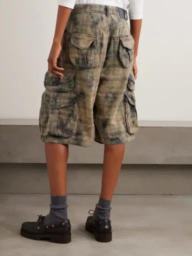 R13 Checked Distressed Cotton-flannel Cargo Shorts | Thumbnail 4 R13 Checked Distressed Cotton-flannel Cargo Shorts | Thumbnail 4