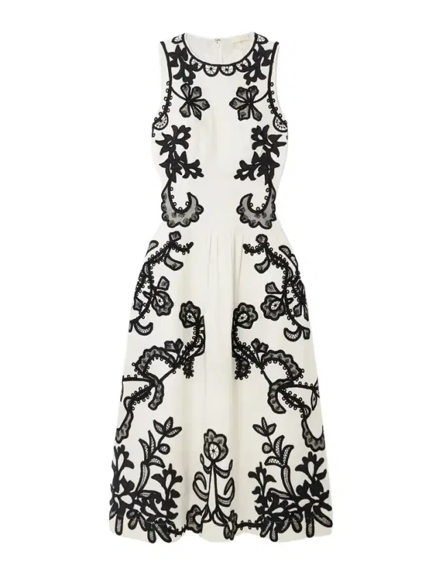 Sonali Appliquéd Pleated Cotton-sateen Midi Dress Sonali Appliquéd Pleated Cotton-sateen Midi Dress