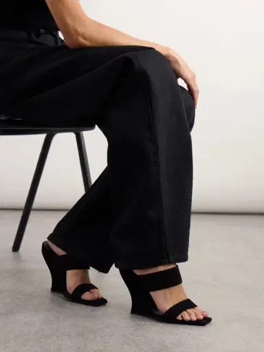 Alaïa Wave 110 Suede Wedge Mules | Thumbnail 2 Alaïa Wave 110 Suede Wedge Mules | Thumbnail 2