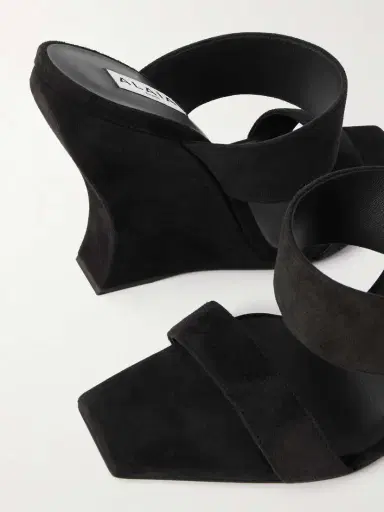 Alaïa Wave 110 Suede Wedge Mules | Thumbnail 4 Alaïa Wave 110 Suede Wedge Mules | Thumbnail 4
