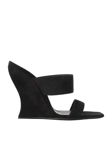 Alaïa Wave 110 Suede Wedge Mules | Thumbnail 1 Alaïa Wave 110 Suede Wedge Mules | Thumbnail 1