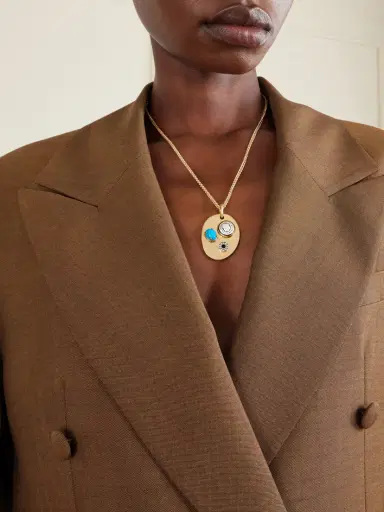 MAISON MAYLE Arpelle Gold-plated, Turquoise, Pewter And Crystal Necklace | Thumbnail 2 MAISON MAYLE Arpelle Gold-plated, Turquoise, Pewter And Crystal Necklace | Thumbnail 2