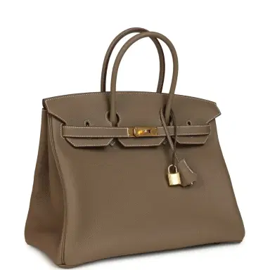 HERMÈS Hermes Birkin 35 Etoupe Togo Gold Hardware | Thumbnail 2 HERMÈS Hermes Birkin 35 Etoupe Togo Gold Hardware | Thumbnail 2