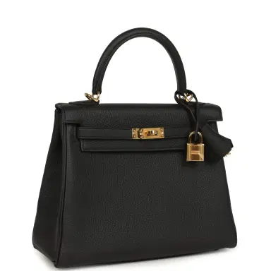 HERMÈS Hermes Kelly Retourne 25 Black Togo Gold Hardware | Thumbnail 2 HERMÈS Hermes Kelly Retourne 25 Black Togo Gold Hardware | Thumbnail 2