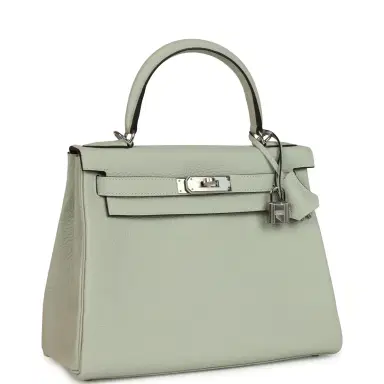 HERMÈS Hermes Kelly Retourne 28 Gris Neve Clemence Palladium Hardware | Thumbnail 2 HERMÈS Hermes Kelly Retourne 28 Gris Neve Clemence Palladium Hardware | Thumbnail 2